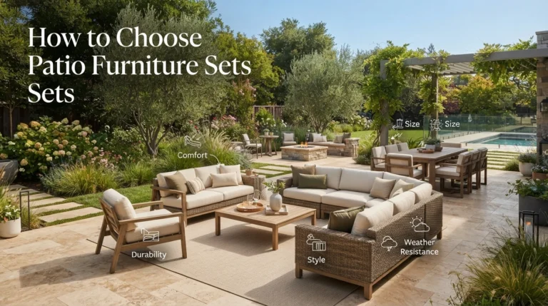 A patio only feels finished once the furniture is right, but buying a set that looks good in a showroom doesn't always hold up once it's sitting through sun, rain, and daily use. Learning how to choose patio furniture sets means thinking about material, size, and maintenance before style, not after.